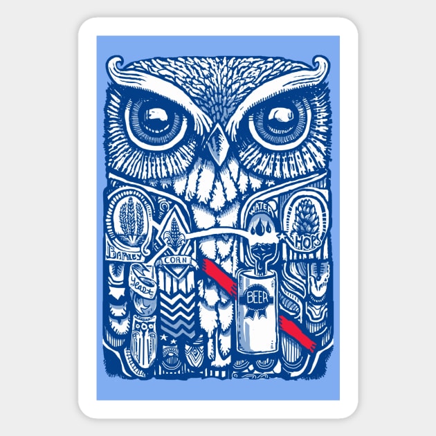 Owl have a beer Sticker by Artsauce